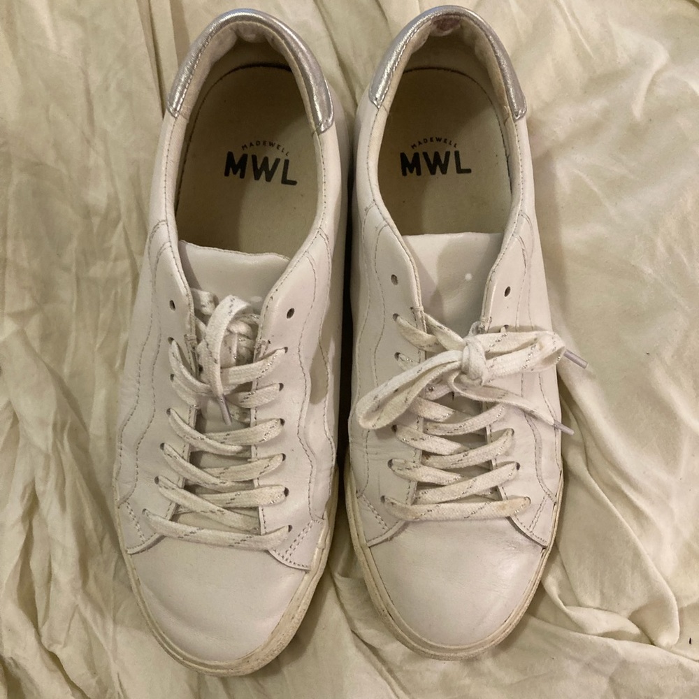 Madewell sneakers- good/used condition - cute silver accents!